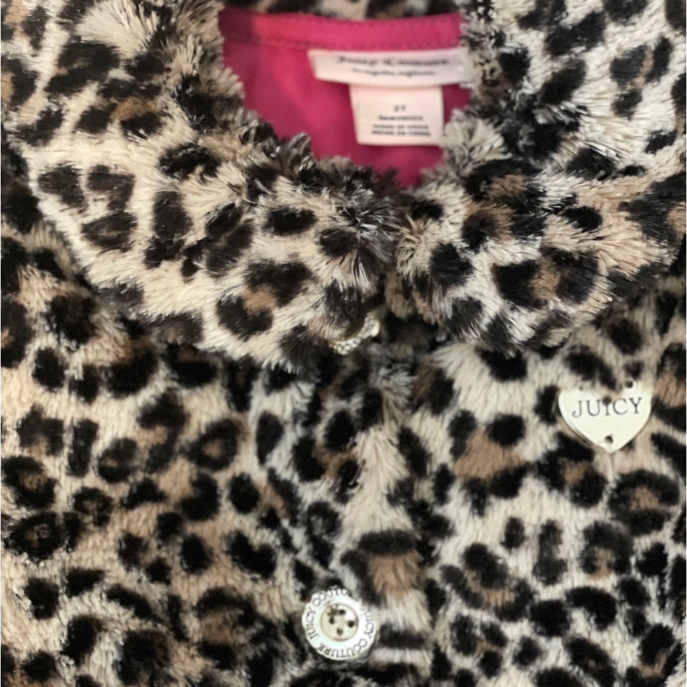 Toddler Juicy Couture Animal Print Winter Coat in Excellent Condition (Size 2T)